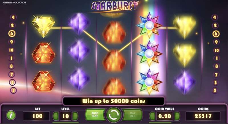 La machine à sous Starburst Megaways au casino en ligne 1xbet