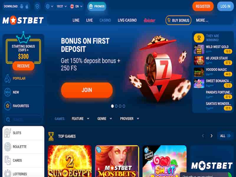 Registration at the online casino Mostbet